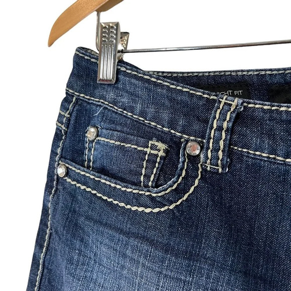 Nine West Jeans Shorts Date Night Fit 28/6 Chunky Stitching Rhinestones Bling - Picture 3 of 7